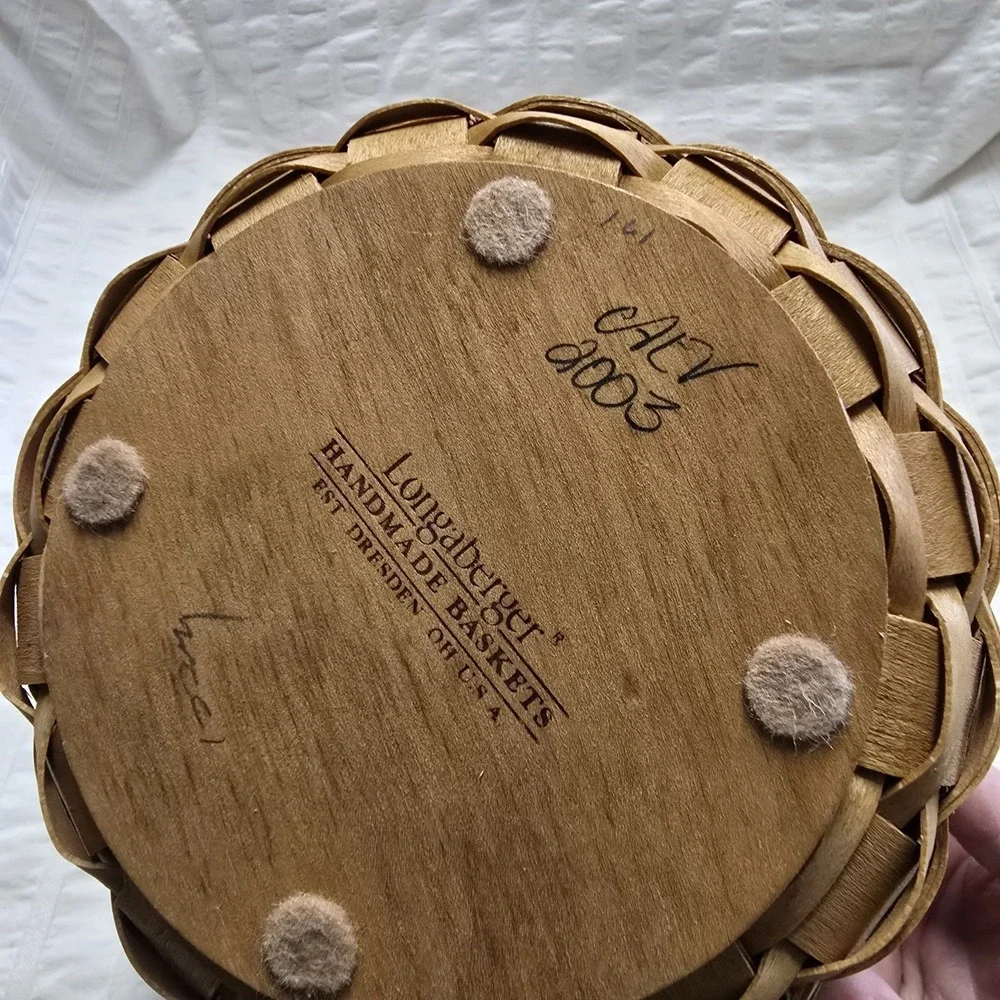 Longaberger Bouquet Basket 2003 OPP ORCHARD‎ PARK PLAID Liner Protector